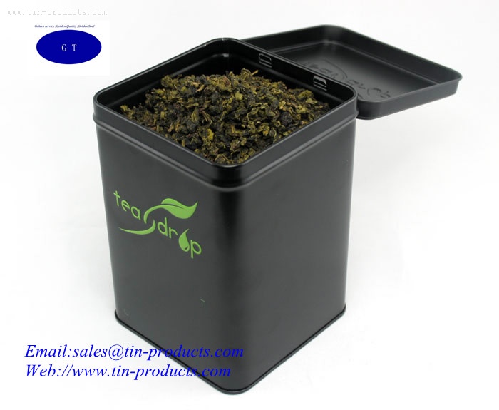 Hot high quality square tea tin box